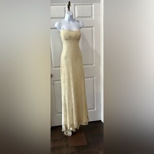 Vintage 90s Elegant Cream Evening Gown